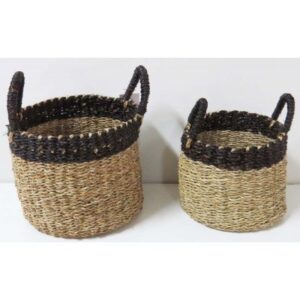 Set de canastos Rita estilo nórdico boho en fibras naturales
