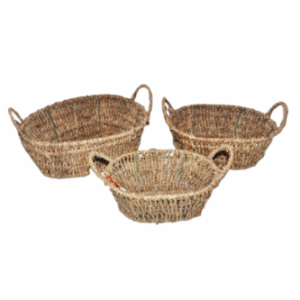 Set Julie de canastos ovales de seagrass estilo escandinavo